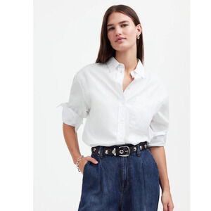 NWT Madewell Relaxed Button-Up Shirt White XS